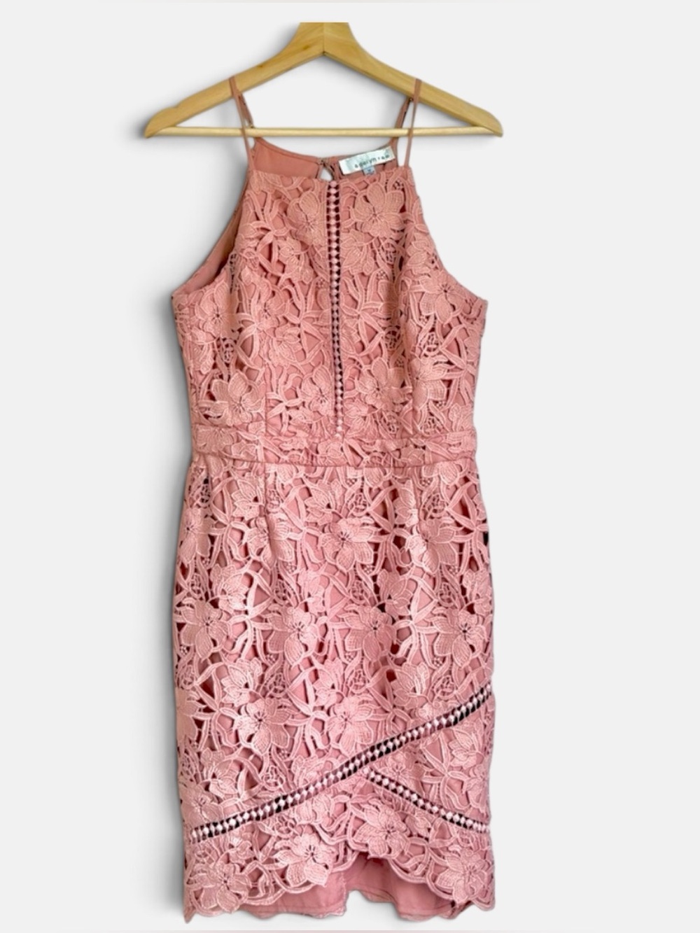 Adelyn Rae Dusty Rose Lace Dress Medium Floral Autumn Wedding Guest